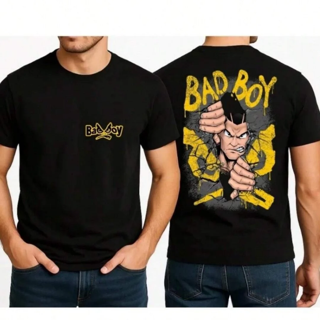 Street Fashion For Boy - Modisches BAD BOY Crack Breakthrough Cartoon-Grafik-Print
