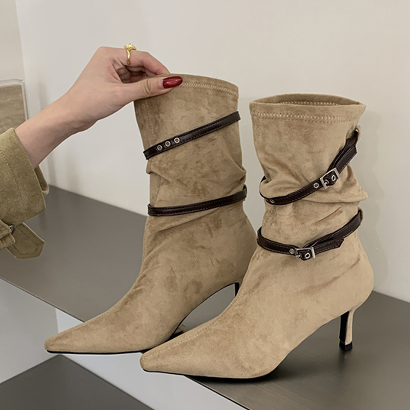 Street Fashion Brand - Liyke Markendesign Gürtelriemen Schnallen-Stiefeletten für Damen,