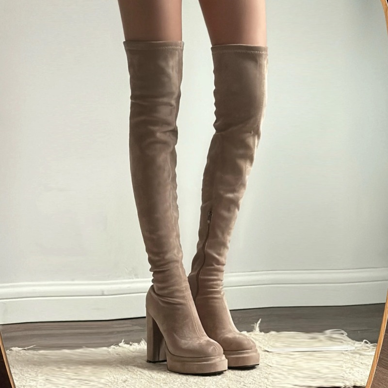 Street Fashion Lady - Nachtclub-Mode Damen Overknee-Stiefel Sexy Dicke Hohe