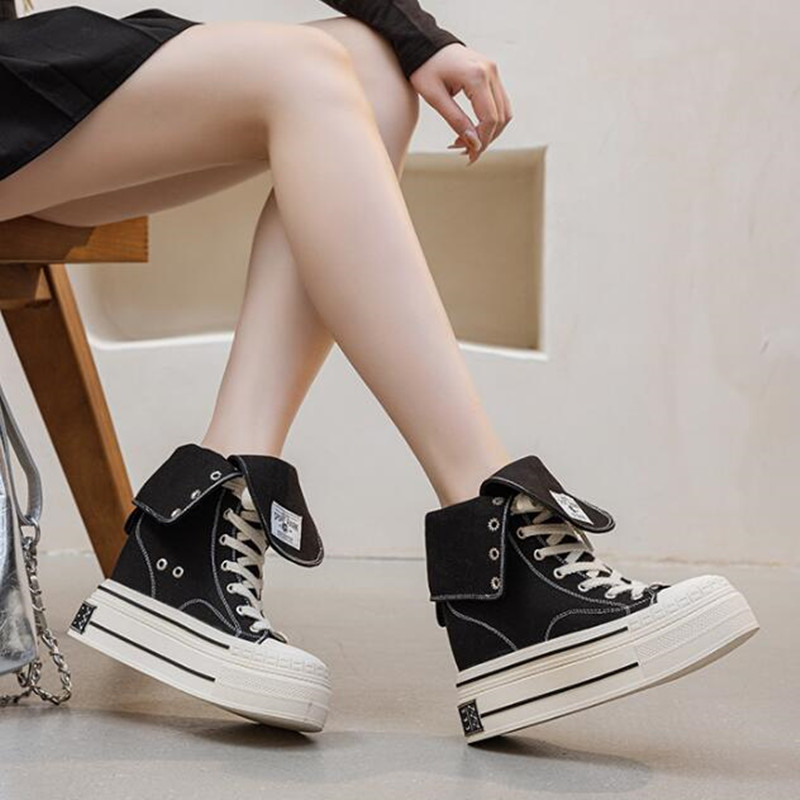 Street Fashion Brand - 2026 12CM Skateboard Atmungsaktive Plateau-Sneaker aus