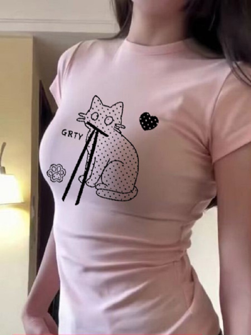 Fashion Street Cat - Baumwolle 100 % Y2K Slim Fit