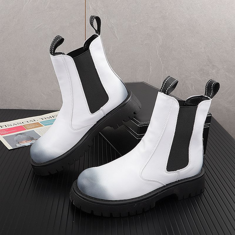 Street Fashion Brand - Herren Luxus Mode Echtleder Stiefel Schwarz