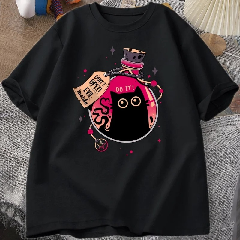 Fashion Street Cat - Böse schwarze Katze in der Flasche