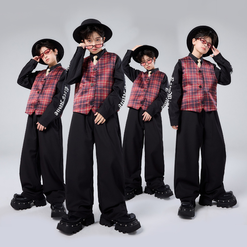 Street Fashion For Boy - Modische Streetwear-Kleidungssets für Jungen, coole Jazz-Tanzkostüme,