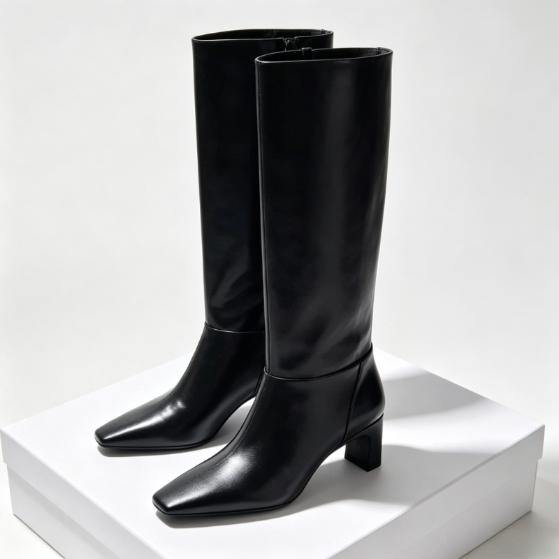 Street Fashion Brand - Modische Lederstiefel mit Kitten-Heel für Damen,