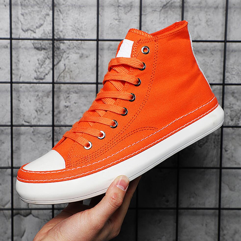 Street Fashion Brand - Herren High-Top Canvas-Schuhe Lässige Schwarz-Weiße Sneaker