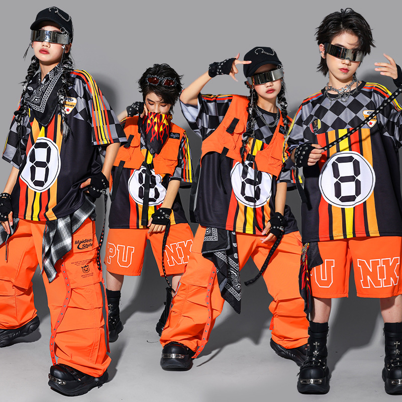 Street Fashion For Boy - Jungen Hip-Hop Mode K-Pop Gestreiftes Oberteil