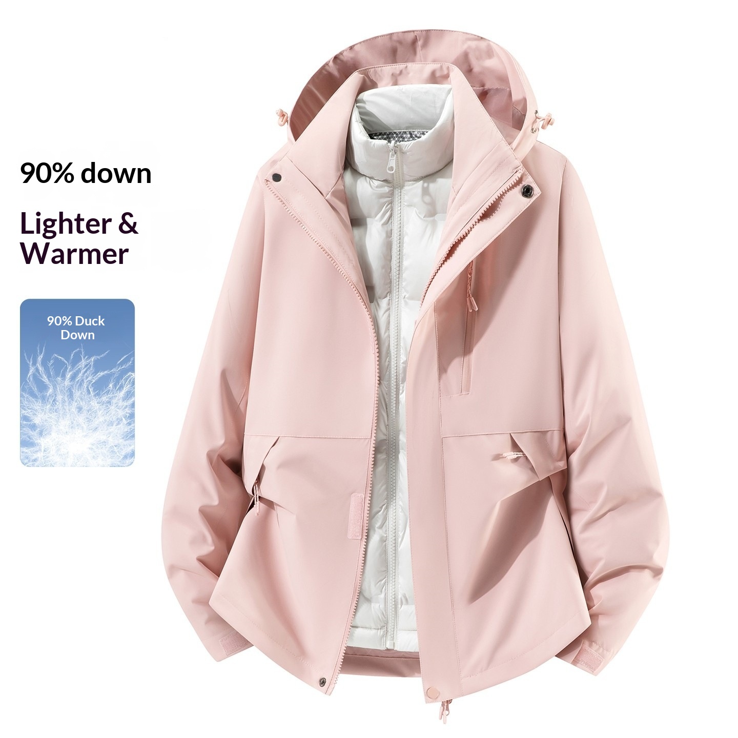 Windbreak Shell Jacket - Hartschalen-Taktikjacke Winddichte Drei-in-Eins-Jacke mit Zweiteiliger Innenjacke