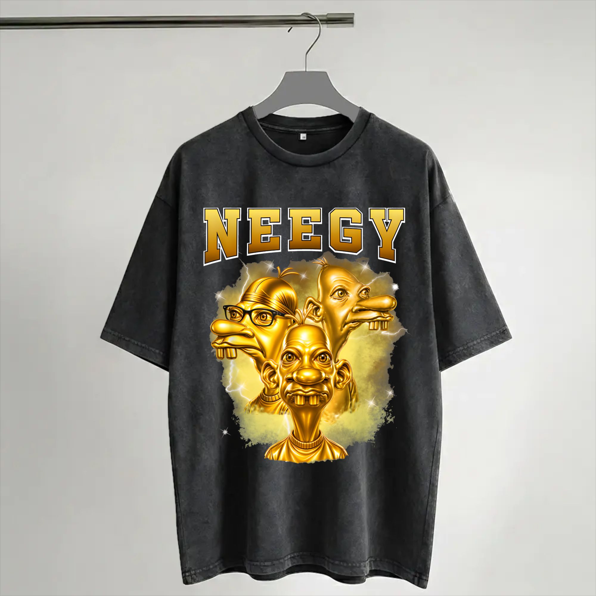 Harajuku Washed Shirt Golden N – Street Fashion Gen Z Bewertung und Preis