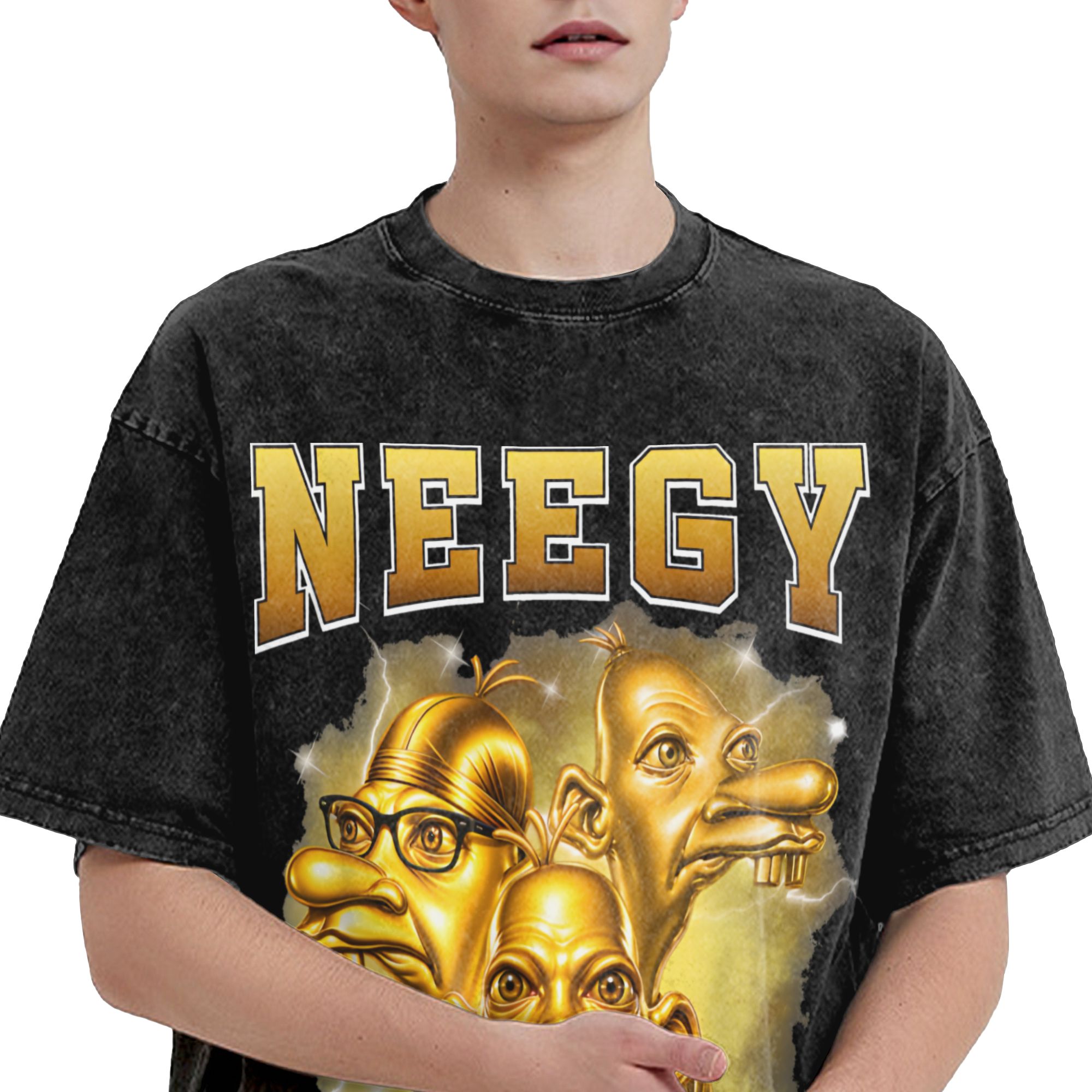 Harajuku Washed Shirt Golden N – Street Fashion Gen Z Bewertung und Preis